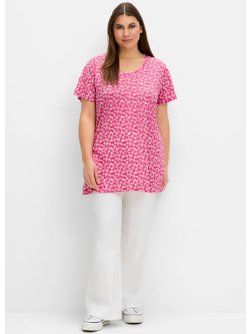 sheego Kurzarmshirt in fuchsia