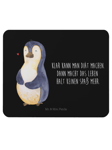 Mr. & Mrs. Panda Mauspad Pinguin Diät mit Spruch in Schwarz