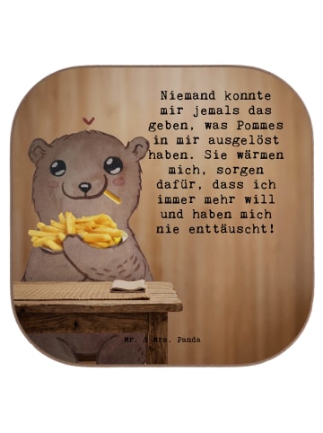 Mr. & Mrs. Panda Untersetzer Glas Bär Pommes verliebt Design mit... in Weiß