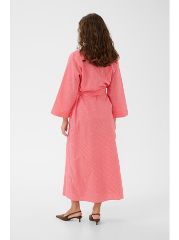 CULTURE Kleid CUannille Casual fit in Coral/White Stripe