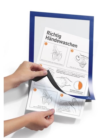 Durable Inforahmen Duraframe Handhygiene selbstklebend A4 dunkelblau Packung ...