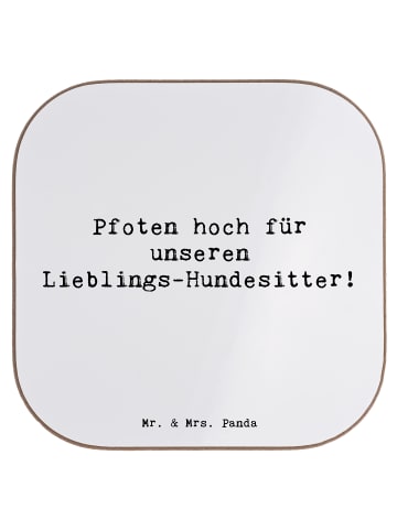 Mr. & Mrs. Panda Untersetzer Spruch Lieblings-Hundesitter mit Sp... in Weiß