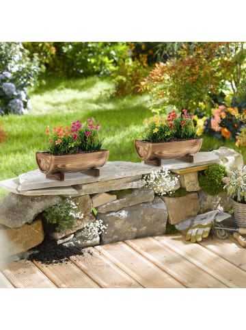 relaxdays Blumenkasten in Braun - (B)29,5 x (H)12,5 x (T)20 cm