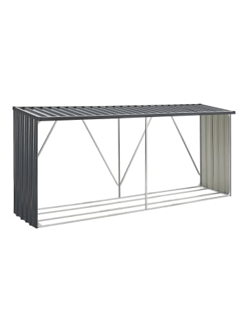 casa.pro Brennholzunterstand Kalmar in Anthrazit (L)352cm (B)80cm (H)152cm
