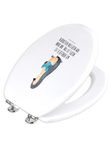 Mr. & Mrs. Panda Toilettendeckel Pinguin Buch mit Spruch in Weiß