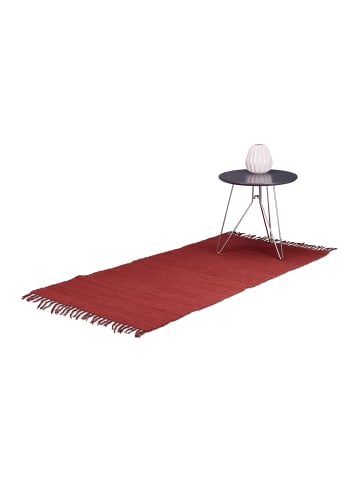 relaxdays Flickenteppich in Rot - (B)70 x (T)140 cm