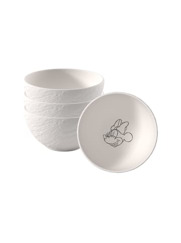 Villeroy & Boch 4er Set Müslischalen Manufacture Rock blanc - Mickey Mouse ø 14 cm in weiß