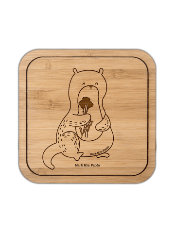 Mr. & Mrs. Panda Tassenuntersetzer Otter Blumenstrauß ohne Spruch in Transparent