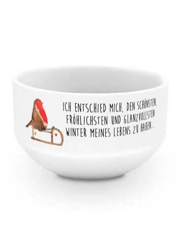 Mr. & Mrs. Panda schale Rotkehlchen Schlitten mit Spruch in Weiß