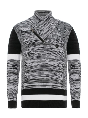 Cipo & Baxx Strickpullover in BLACK-GREY