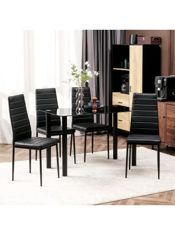 HOMCOM Esszimmergruppe-120L x 60B x 97H cm-Schwarz