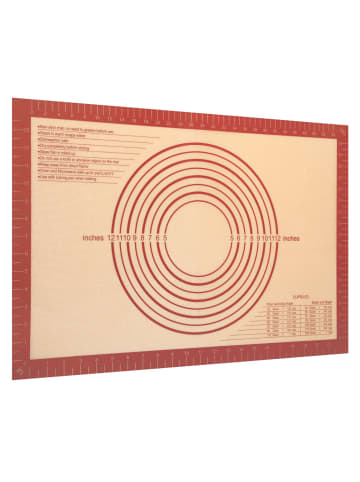 Intirilife Silikon Backmatte - Größe 40 x 60 cm in Rot-Braun