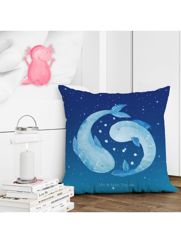 Mr. & Mrs. Panda Kuschel Kissen Sternzeichen Fische ohne Spruch in Sternenhimmel Blau