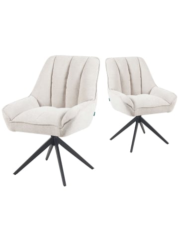 DUBI Möbel 2er-Set: Drehstuhl Mika-Zoe in Creme - (B)60 x (H)88 x  (T)68 cm