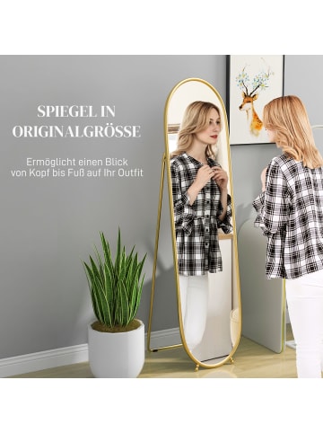 HOMCOM Ganzkörperspiegel-40L x 4B x 160H cm-Gold