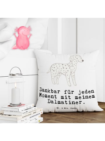 Mr. & Mrs. Panda 40 x 40 Kissen Dalmatiner Moment mit Spruch in Weiß