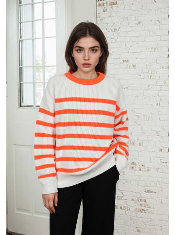 Salzhaut Sweatshirt VERBAAST in Fiery Coral - Offwhite
