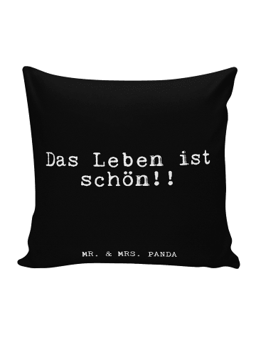 Mr. & Mrs. Panda Kopfkissen Das Leben ist schön!!... mit Spruch in Schwarz