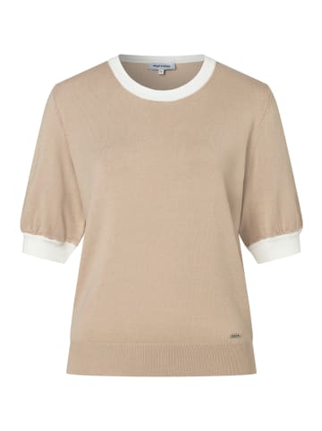 More & More sportiver Feinstrickpullover, Puffärmel in beige