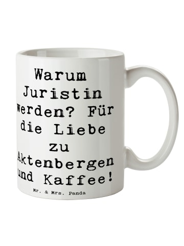 Mr. & Mrs. Panda Geschenktasse Spruch Juristin Liebe mit Spruch in Weiß