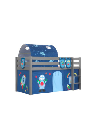 58 aufm Kessel KINDERBETT Karolina 210x114x106 Massivholz Grau Textilset Astro 4
