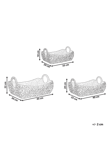 Beliani 3er-Set Korb CAMPHA in