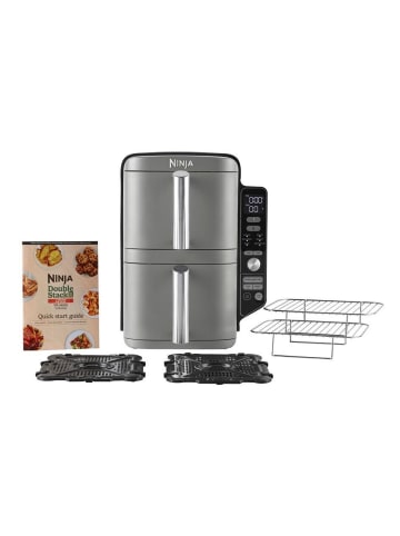 NINJA Heißluftfritteuse SL400EU Double Stack 2-Ebenen XL in grau