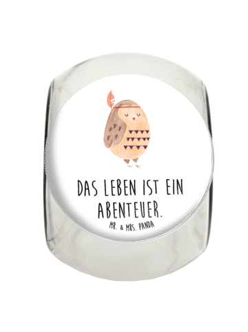 Mr. & Mrs. Panda Bonboniere Eule Federschmuck mit Spruch in Weiß