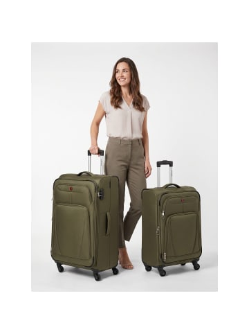 Wenger Beaumont 4-Rollen Kofferset M+L mit Dehnfalte olive