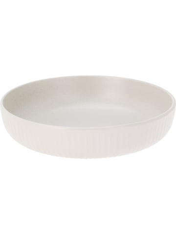 Siaki Collection Tiefer Teller aus Steingut in Grau, Ø 22 x (H) 5 cm