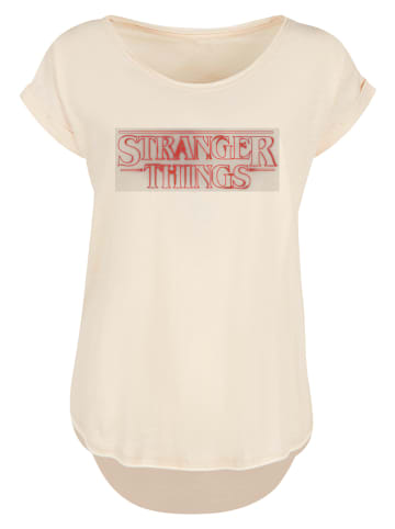 F4NT4STIC Long Cut T-Shirt Stranger Things Glow Logo Netflix TV Series in Whitesand