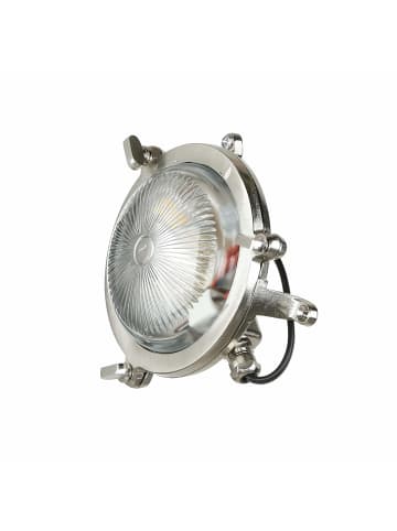 Licht-Erlebnisse Außen Wandlampe Ø 14 x (H)14 cm in Nickel matt