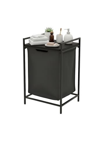 relaxdays Wäschesammler in Schwarz - 65 L