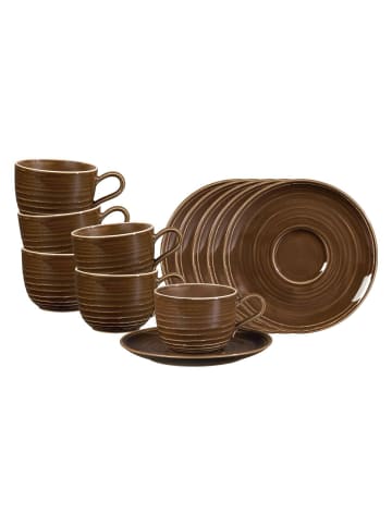 Seltmann Weiden 6er Set Kaffeetassen mit Untertassen Terra 260 ml in Erdbraun