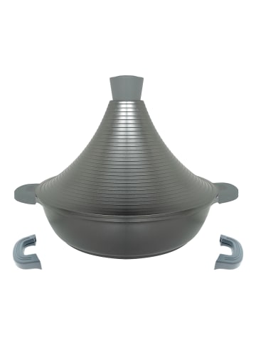 Cheffinger Aluguss Tajine Tagine Ø28cm Induktion Silikongriffe Gartopf in Grau