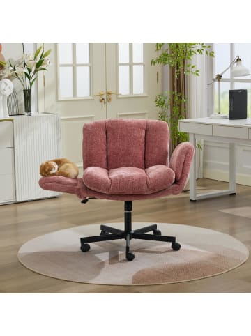 ABRIHOME Bürostuhl in Rosa Höhenverstellbar mit Armlehnen Gepolstert