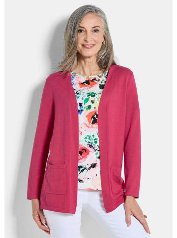 GOLDNER Kurzgröße: Elegante Strickjacke mit Kaschmir in koralle