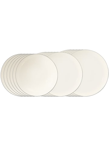 Seltmann Weiden 18er Set Tafelservice Savona Grey Line creme in creme