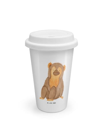 Mr. & Mrs. Panda Kaffeebecher Affe ohne Spruch in Weiß
