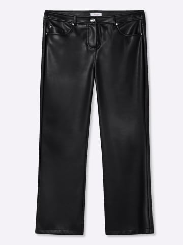 sheego Lederimitat-Hose in schwarz