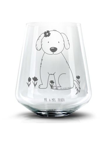 Mr. & Mrs. Panda Blümchentailglas Hund Dame ohne Spruch in Transparent