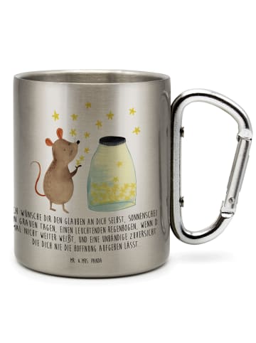 Mr. & Mrs. Panda Kaffeebecher Maus Sterne mit Spruch in Silber