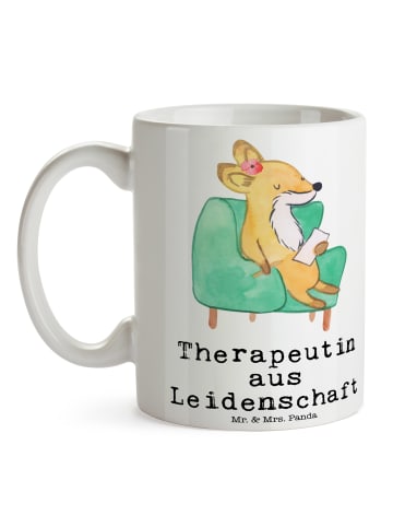 Mr. & Mrs. Panda Dekotasse Therapeutin Leidenschaft mit Spruch in Weiß