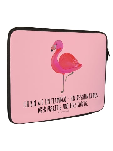 Mr. & Mrs. Panda Notebook Tasche Flamingo Classic mit Spruch in Rot Pastell