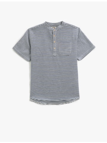 KOTON Shirt in Marineblau Gestreift