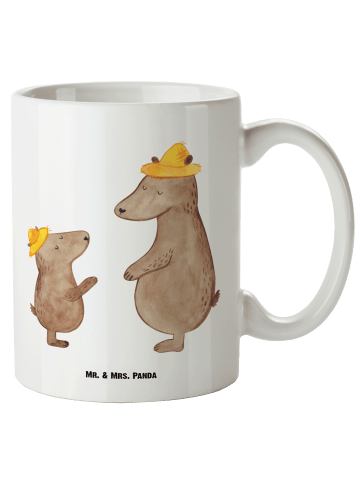 Mr. & Mrs. Panda Große Teetasse Bären mit Hut ohne Spruch in Weiß
