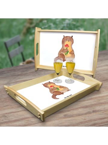 Mr. & Mrs. Panda Tablett Otter Blumenstrauß ohne Spruch in Weiß