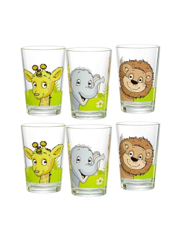Ritzenhoff & Breker 6er Set Kindergläser Dschungeltiere 205 ml bunt in bunt