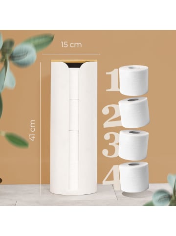 HENNEZ Toilettenpapier-Halter Maria weiß rund  Weiß