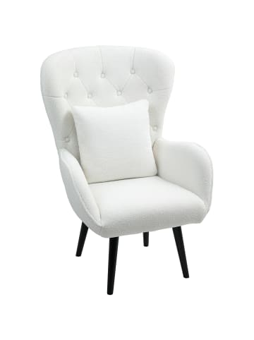HOMCOM Sessel-88L x 75B x 106H cm-Weiß